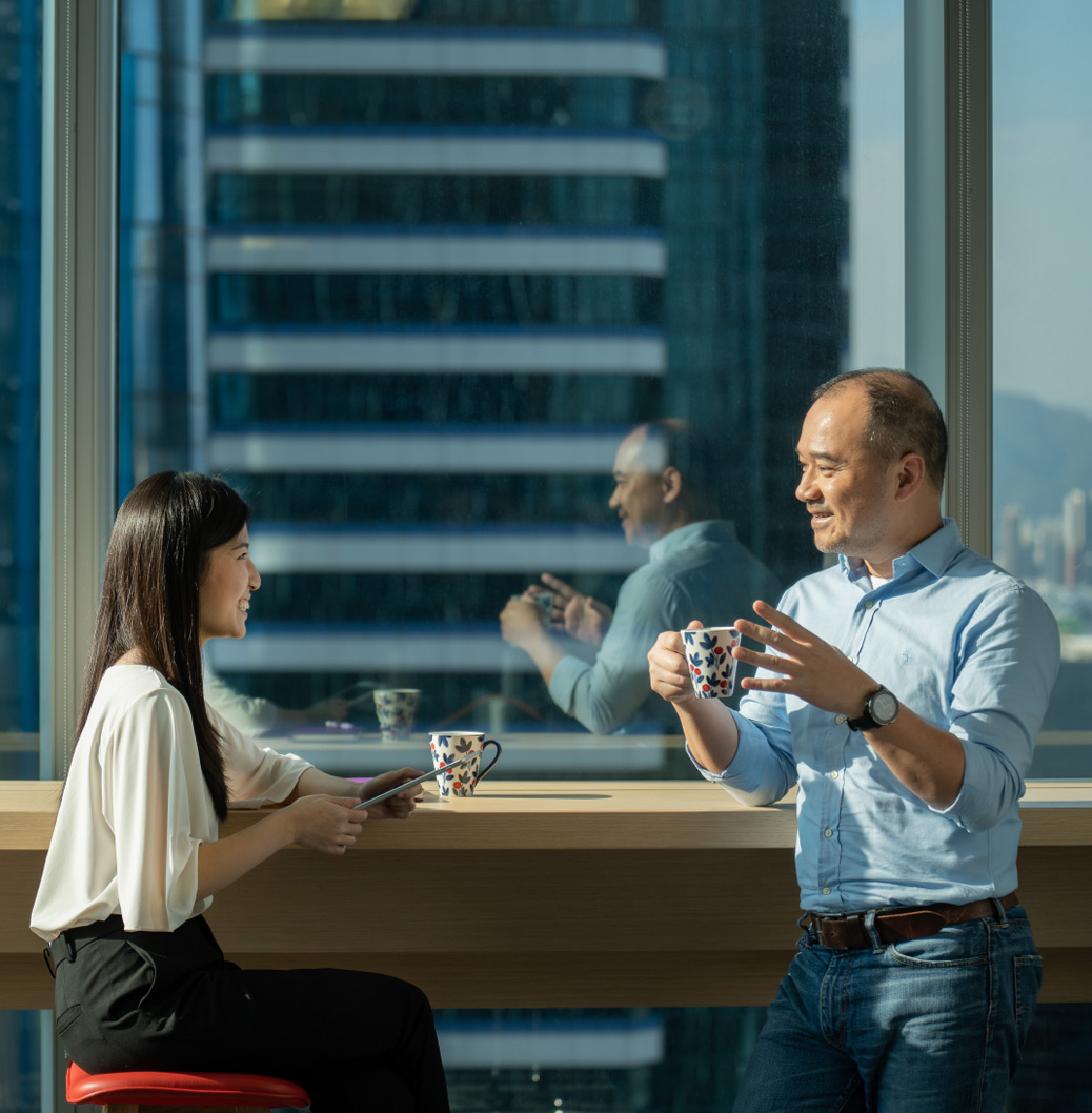 Colleagues talking
